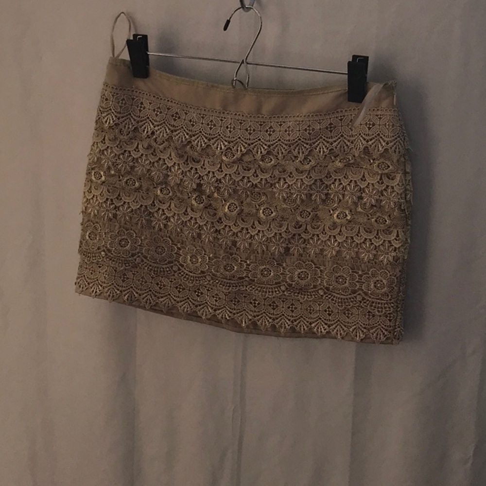 Crochet lined mini skirt. Never worn. Super sexy.